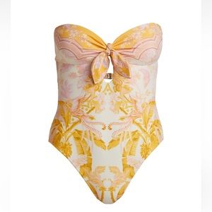 Zimmermann Lyre One-Piece Swimsuit Yellow Palm sizes avail: 0US2-4, 3 US8-10 NWT